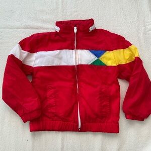 1-2y Vintage Colorful Red Jacket with Geometric Design